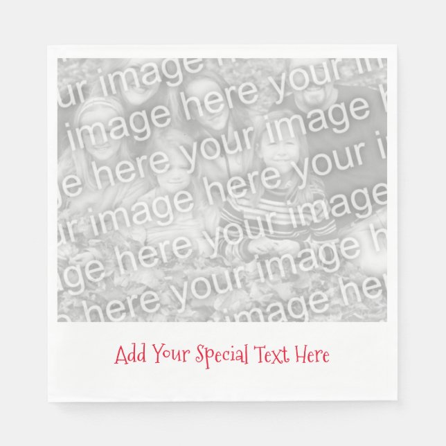 Personalised Photo or Image Your Text Paper Napkin (Front)