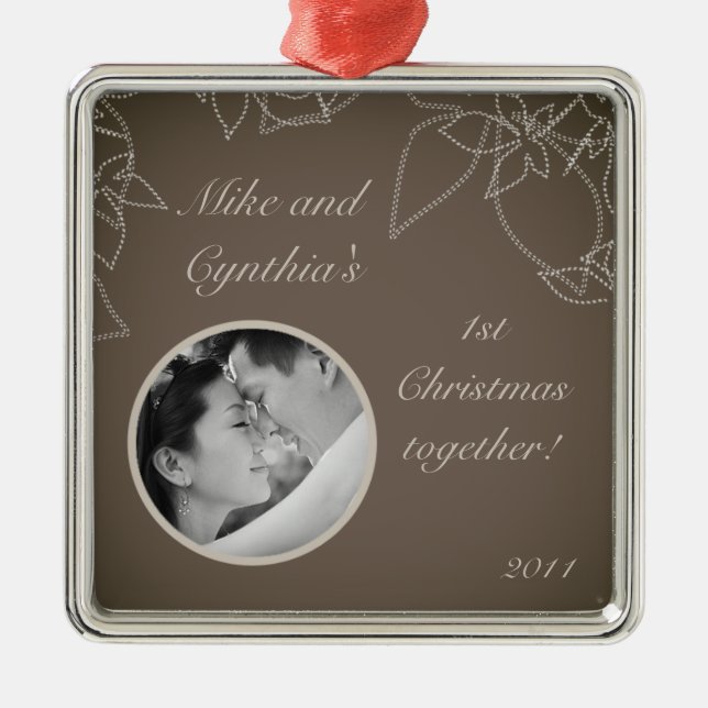 Personalised Photo Ornament Autumn Floral Fall (Front)