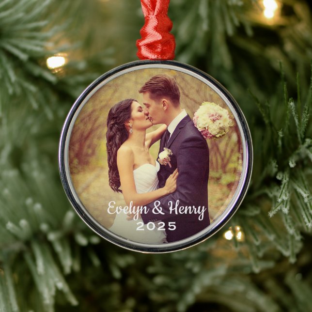 Personalised Photo Ornament | Wedding Monogram (Tree)