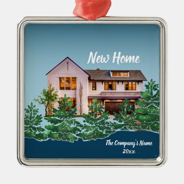 Personalised Photo Our First Home Christmas Metal Tree Decoration (Front)