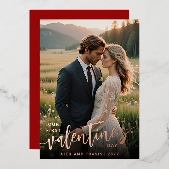 Personalised Photo Our First Valentine's Day (Front/Back)