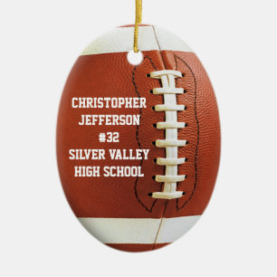 Personalised Photo Oval Football Sports Ornament