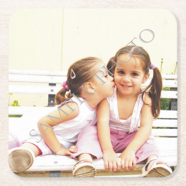Personalised photo paper coaster. Make your own! Square Paper Coaster (Front)