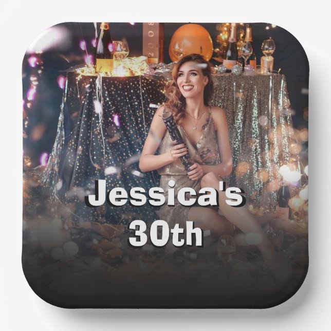 Personalised Photo Party  Paper Plate (Front)