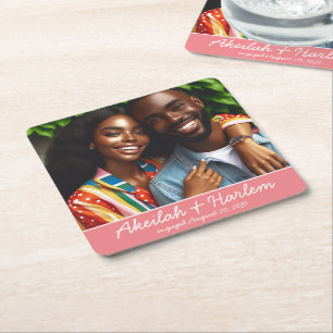 Personalised Photo Party Square Paper Coaster