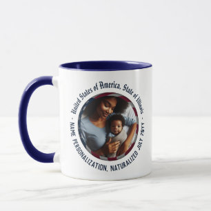 Personalised Photo Patriotic American Flag Globe Mug