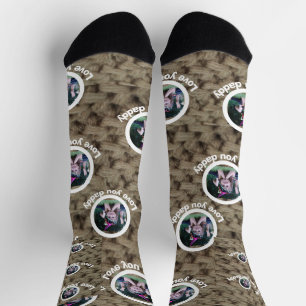 Personalised photo pattern gift for dad socks