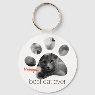 Personalised Photo Paw Print Key Ring