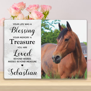 Personalised Photo Pet Loss Horse Memorial Plaque