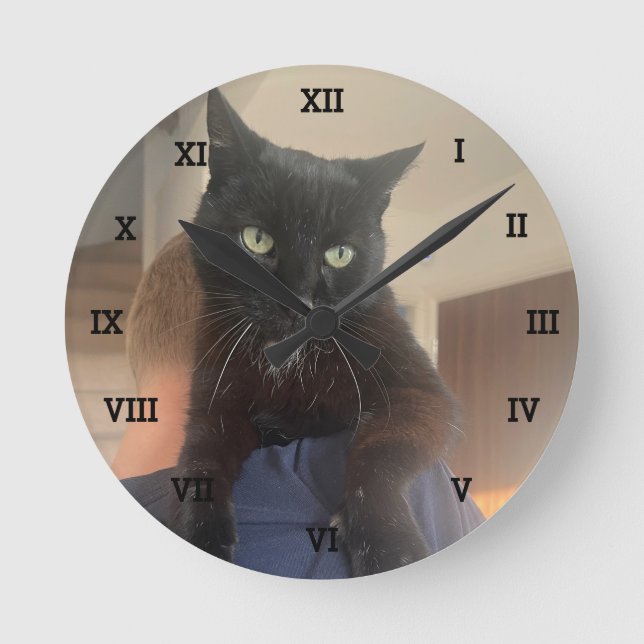 Personalised Photo Pets Family Create your own Round Clock (Front)
