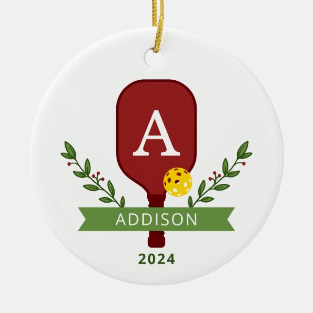 Personalised Photo Pickleball Christmas Ornament (Front)