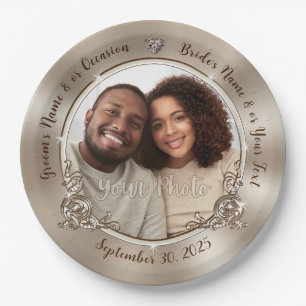 Personalised PHOTO Plates. Wedding, Wedding Shower Paper Plate