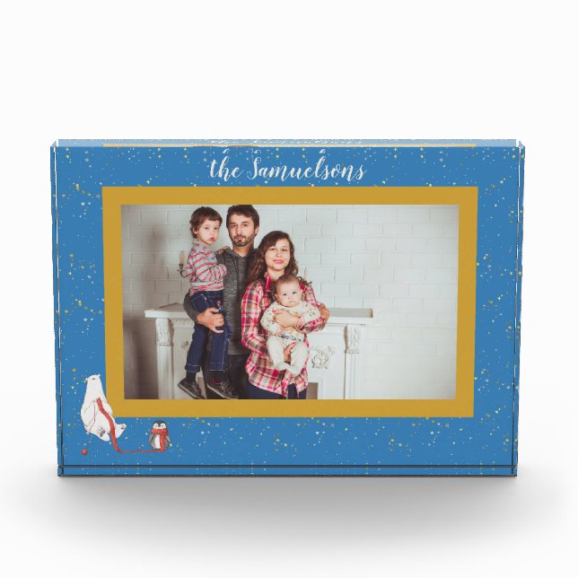 Personalised Photo Polar Bear Penguin Framed  (Front)