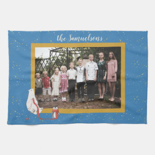 Personalised Photo Polar Bear Penguin Framed Pic Tea Towel