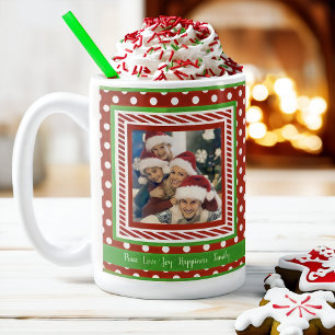 Personalised Photo Polka Dots Christmas Coffee Mug