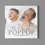 Personalised Photo Poppop Plaque<br><div class="desc">Modern personalised photo plaque ideal for fathers day, birthdays, christmas and more. A gift any grandfather would love! The keepsake features I love you, over your favourite photograph, personalised with the template text 'POPPOP' and a personal message. Font styles can be changed by clicking on the customise further link after...</div>