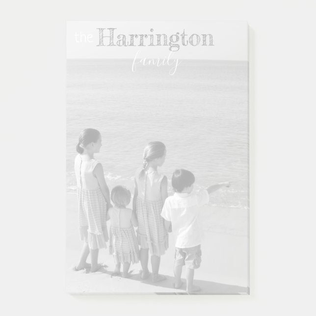 Personalised Photo Post-it® Notes 4x6 Family Name2 (Front)
