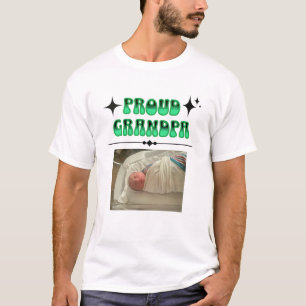 Personalised Photo Proud Grandpa Retro Style  T-Shirt