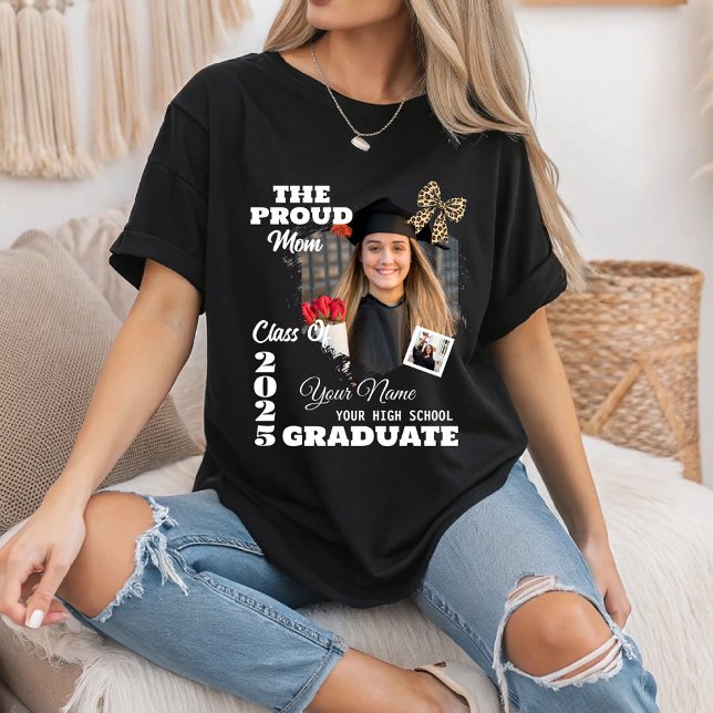 Personalised Photo, Proud Mum of a 2025 Graduate T-Shirt (Creator Uploaded)