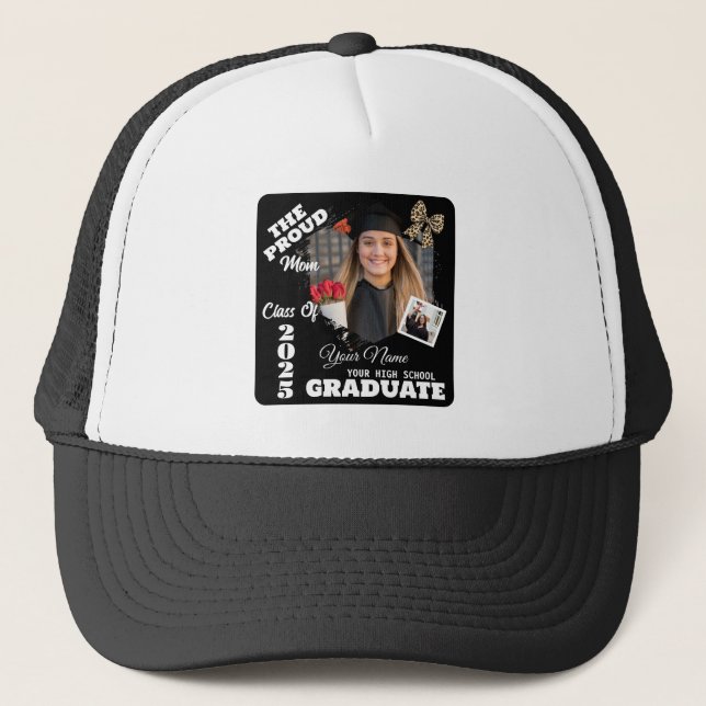 Personalised Photo, Proud Mum of a 2025 Graduate Trucker Hat (Front)