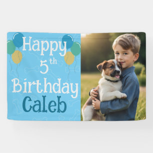 Personalised Photo Puppy Dog Birthday Paw-ty Banner