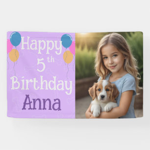 Personalised Photo Puppy Dog Birthday Paw-ty Banner