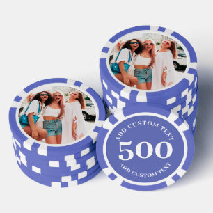 Personalised Photo Purple Numbered 500 Value Game Poker Chips