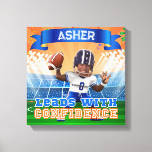 Personalised Photo Quarterback Football Confidence Canvas Print
