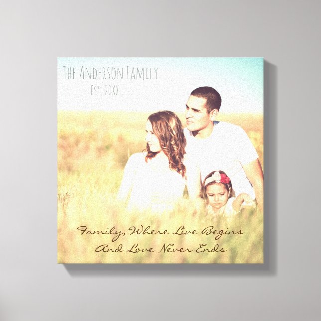 Personalised photo & quote canvas print (Front)