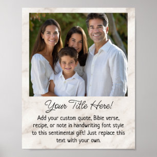 Personalised Photo Quote Memorial or Family Wall Poster