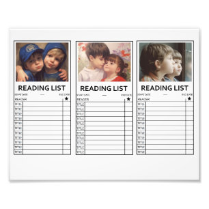 Personalised Photo Reading List Bookmark