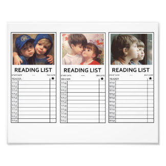 Personalised Photo Reading List Bookmark