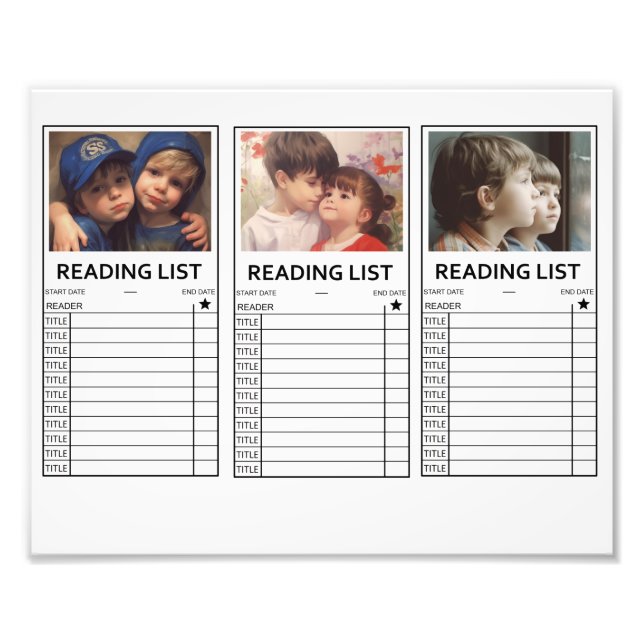 Personalised Photo Reading List Bookmark (Front)