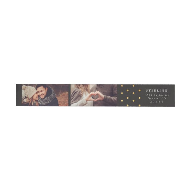 Personalised Photo Return Address Label | Gold Dot (Individual)