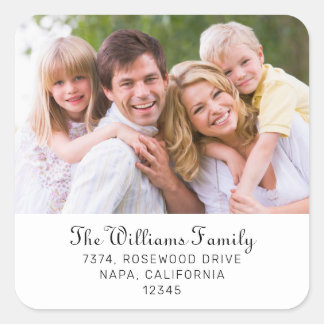 Personalised Photo Return Address Square Stickers
