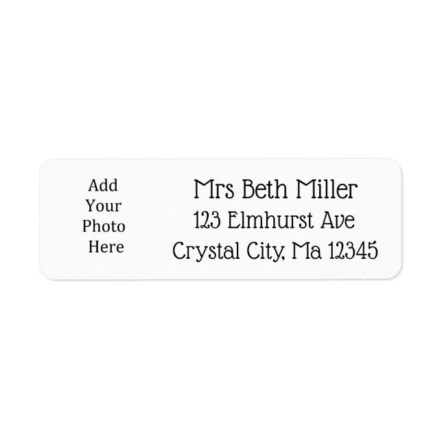 Personalised Photo Return Mailing Label (Front)