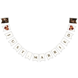 Personalised Photo Rustic Fall Floral Wedding  Bunting