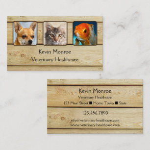 Personalised Photo Rustic Wood Business Card