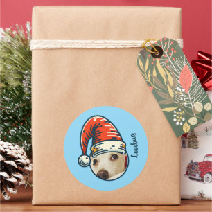 Personalised Photo Santa Custom Name Classic Round Sticker