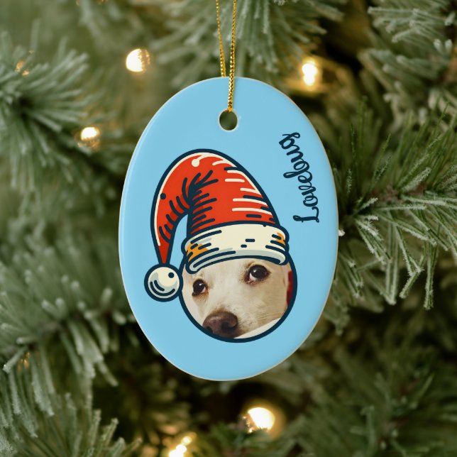 Personalised Photo Santa Pet Custom Ceramic Tree Decoration (Tree)
