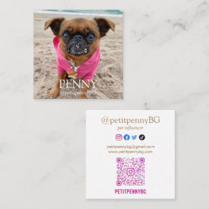 Personalised Photo Scannable QR Code Square Business Card
