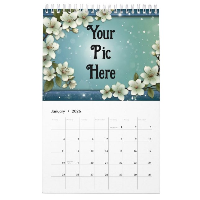 Personalised Photo & Script Calendar (Jan 2026)