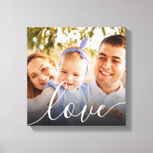 Personalised Photo Script Love Canvas Print