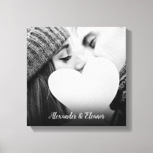 Personalised Photo Script Name Canvas Print