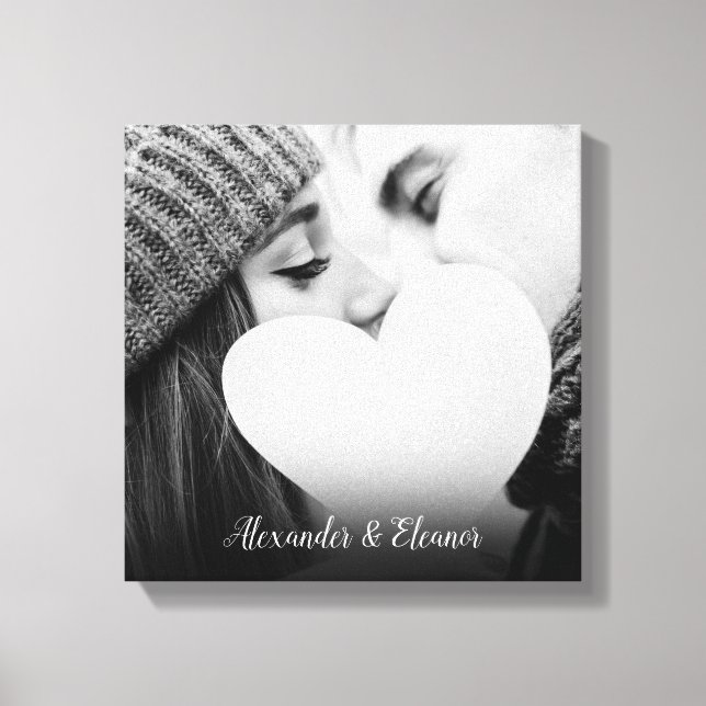 Personalised Photo Script Name Canvas Print (Front)