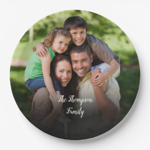 Personalised Photo Script Name Paper Plate