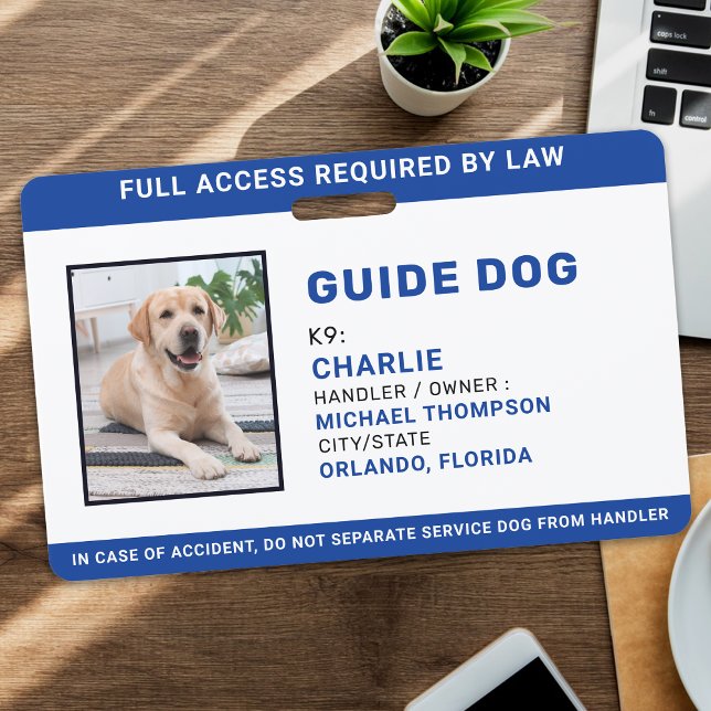 Personalised Photo Service Dog Guide Dog ID ID Badge (Creator Uploaded)