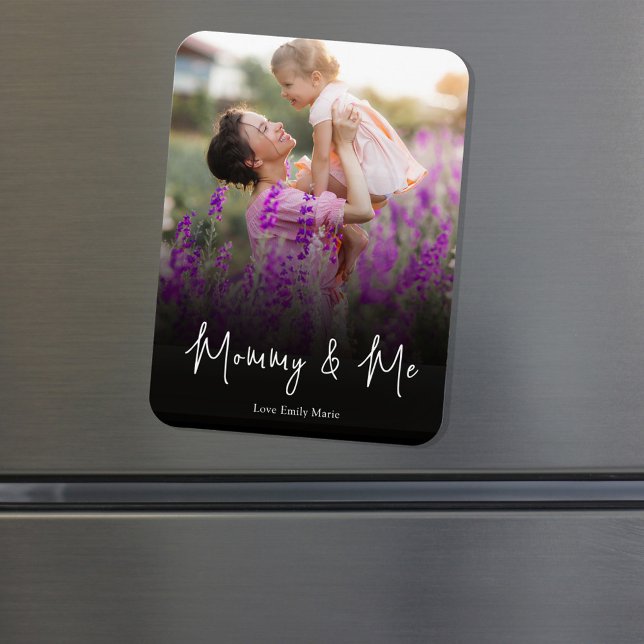 Personalised Photo Simple Mummy and Me Custom Magnet (Mommy and Me Mother's Day Custom Photo Magnet)