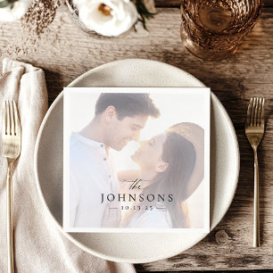 Personalised Photo Simple Wedding Napkins