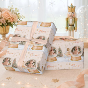 Personalised Photo Snow Globe Nutcracker Ballerina Wrapping Paper